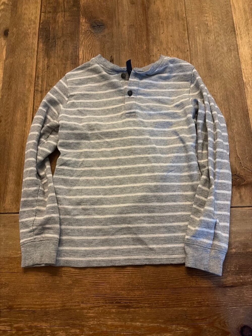 Janie and Jack Boys 6 Gray Striped Henley